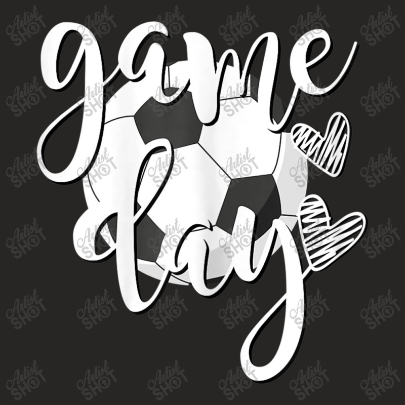 Game Day Soccer Ball With Hearts Soccer Mom Soccer Player Ladies Fitted T-Shirt by Artist-Shannon | Artistshot