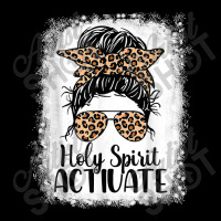 Holy Spirit Activate Mom Life Leopard Messy Bun Bleached Funny Gifts B V-neck Tee | Artistshot