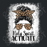 Holy Spirit Activate Mom Life Leopard Messy Bun Bleached Funny Gifts B Crewneck Sweatshirt | Artistshot