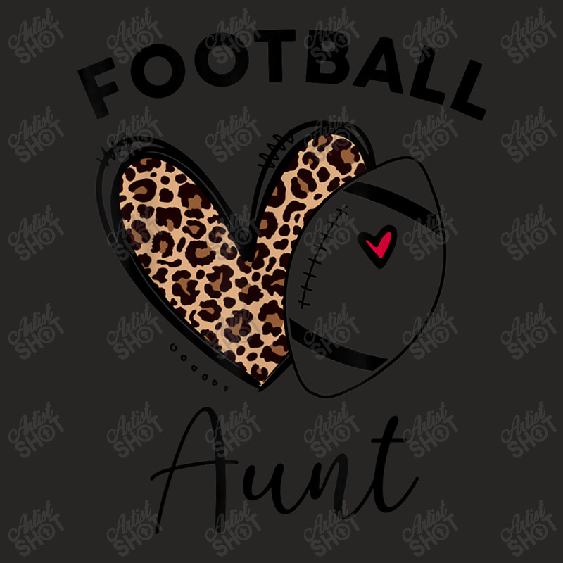 Leopard Heart Football Aunt Tee Mother's Day Family Matching Ladies Fitted T-Shirt by Artist-Shannon | Artistshot