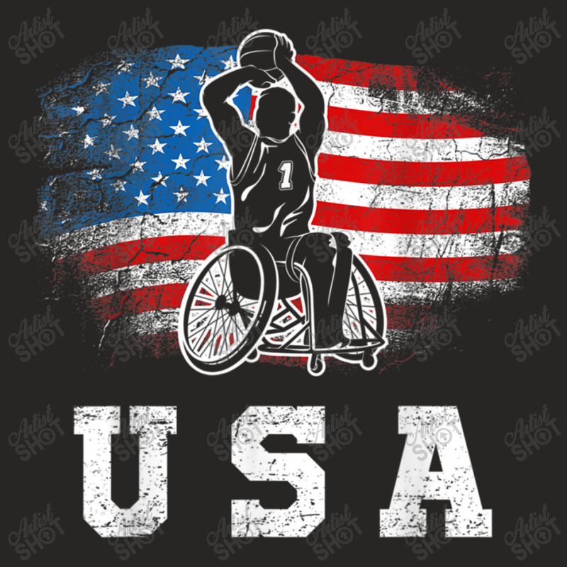 Wheelchair Basketball,disability Sports Handicap Usa Flag T Shirt Ladies Fitted T-Shirt by Great Tshirt | Artistshot