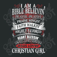 I Am A Bible Believing Prayer-prayin Prase Singing Faith Character Ani Women's Triblend Scoop T-shirt | Artistshot