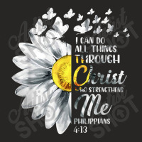 I Can Do All Things Through Christ - Daisy Flower Religious Mens Funny Ladies Fitted T-shirt | Artistshot