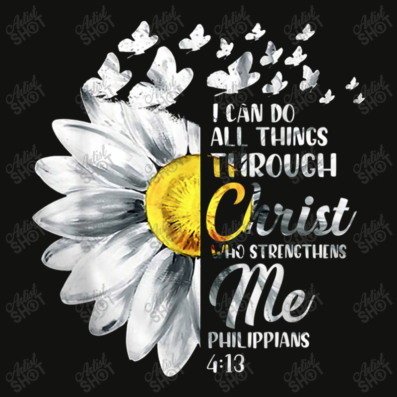 I Can Do All Things Through Christ - Daisy Flower Religious Mens Funny Scorecard Crop Tee by Aria-Proctor | Artistshot