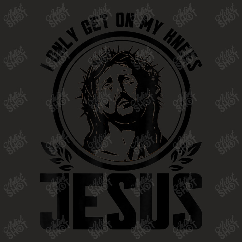 I Only Get On My Knees For Jesus Faith Christian Cartoon Character Ladies Fitted T-Shirt by Aria-Proctor | Artistshot