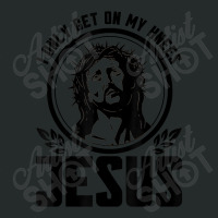 I Only Get On My Knees For Jesus Faith Christian Cartoon Character Women's Triblend Scoop T-shirt | Artistshot