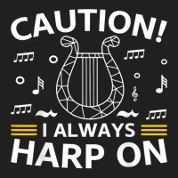 Musician Harpist Harp Player Caution! I Always Harp On T Shirt Drawstring Bags | Artistshot