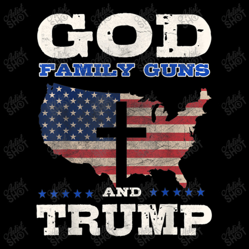 God Family Gun Trump Retro Vintage Men's 3/4 Sleeve Pajama Set | Artistshot