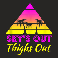 Sky's Out Thighs Out Retro 80s Muscle   Good Vibes Tank Top Ladies Fitted T-shirt | Artistshot