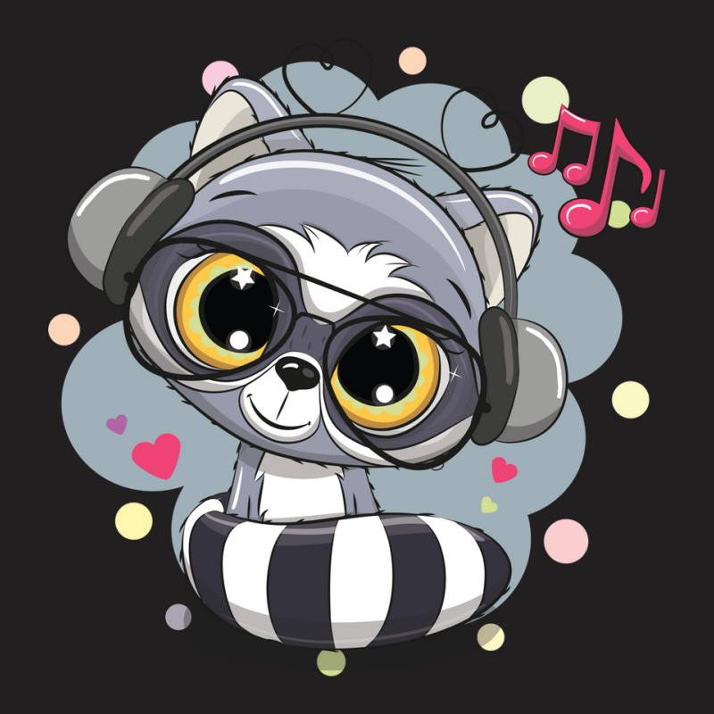 Cartoon Cat Cute Music T-shirt | Artistshot