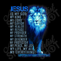 Jesus Is My God King My Lord My Savior Blue Lion Christian Graphic Adjustable Cap | Artistshot