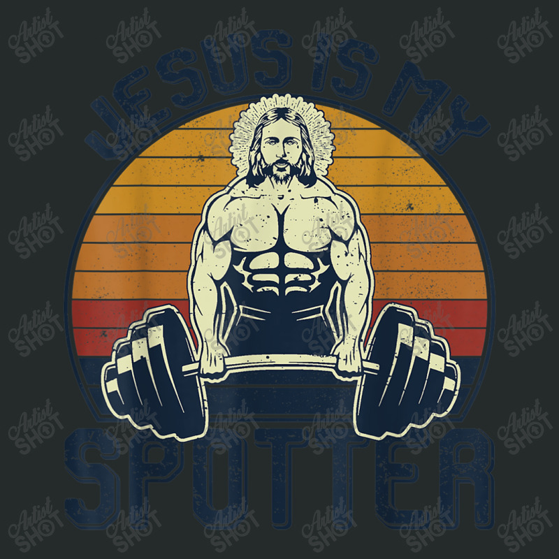 Jesus Is My Spotter Funny Christian Weightlifting Gym My Favorite Peop Women's Triblend Scoop T-shirt by Aria-Proctor | Artistshot