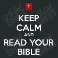 Keep Calm Bible Christian Pun Vintage Retro Women's Triblend Scoop T-shirt | Artistshot