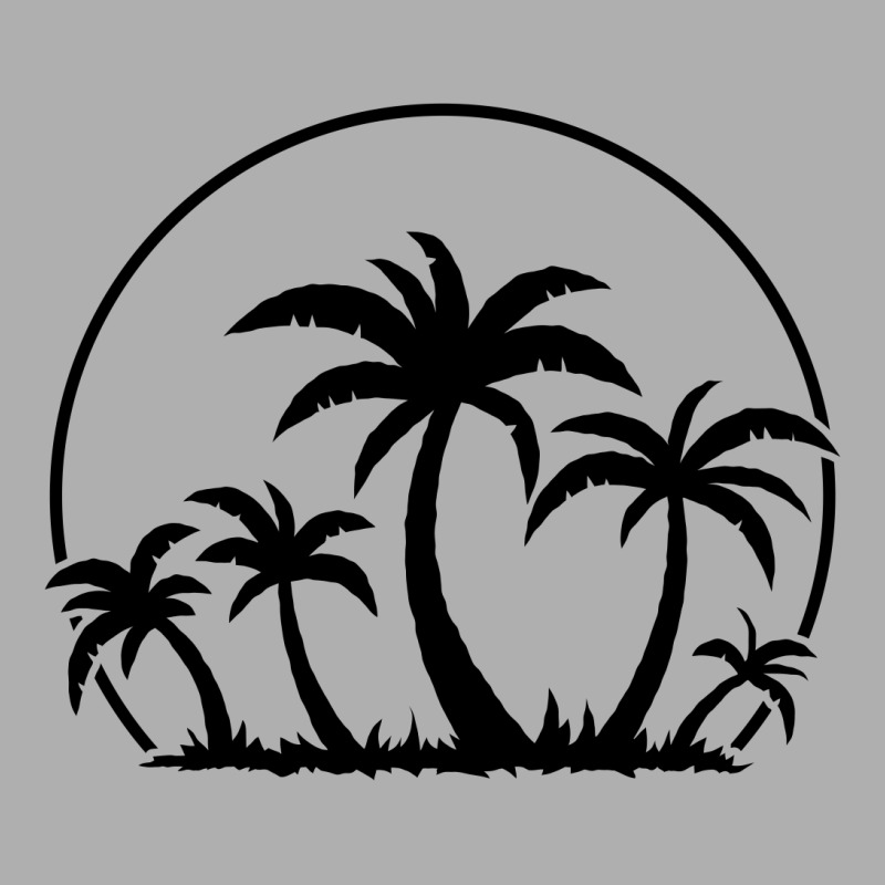 Palm Trees And Sunset In Black Ladies Fitted T-Shirt by fizzgig | Artistshot