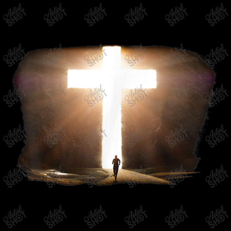 Man Running To Glowing Christian Cross Of Jesus Christ Painting Adjustable Cap by Aria-Proctor | Artistshot