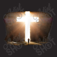 Man Running To Glowing Christian Cross Of Jesus Christ Painting Vintage Cap | Artistshot