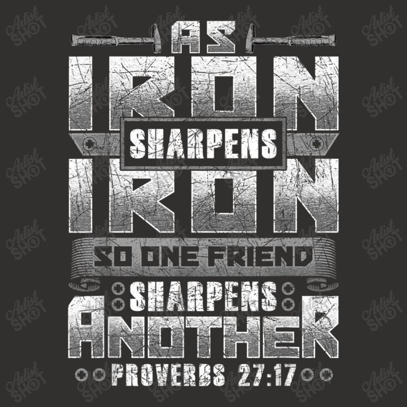 Mens Christian Dad Iron Sharpens Iron Scripture Verse Bible Quote Art  Champion Hoodie by Aria-Proctor | Artistshot