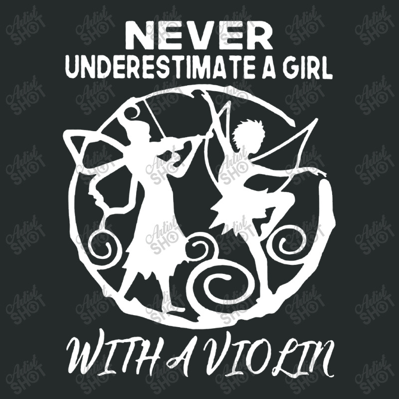 Never Underestimate A Girl With A Violin Essential Women's Triblend Scoop T-shirt by Mito220 | Artistshot