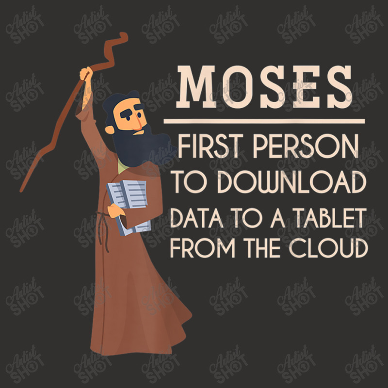 Moses First Person To Download Data Funny Holy Bible Prayer Retro Vint Champion Hoodie | Artistshot