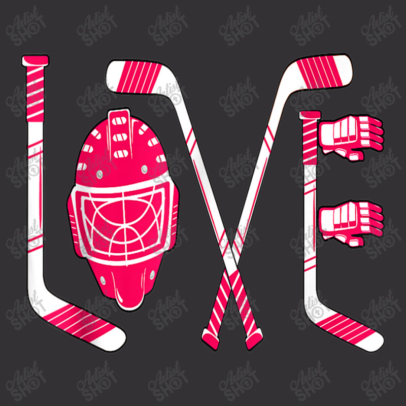 Funny Valentines Day Player Goalie Ice Hockey Heart Apparel T Shirt Vintage Short by Great Tshirt | Artistshot