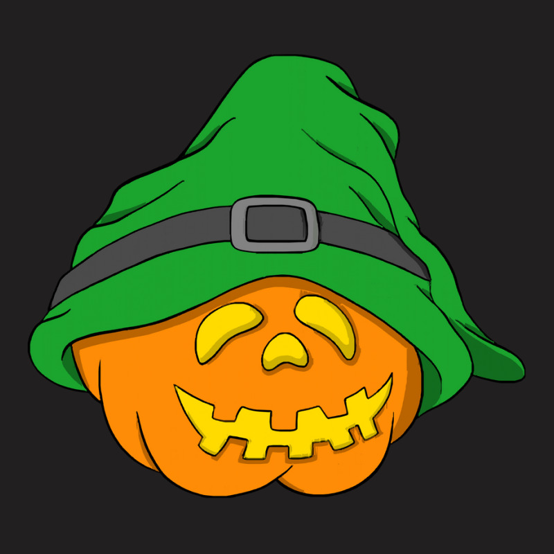 Halloween Jack O Lantern T  Shirt Slouchy Hat Halloween Pumpkin Green T-shirt | Artistshot