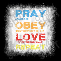 Pray Obey Love Repeat - Bible Verse - Christian Bible Quote Funny Gift Women's V-neck T-shirt | Artistshot