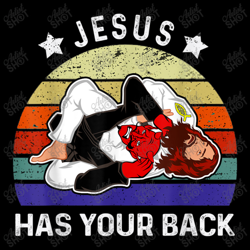 Brazilian Jiu Jitsu  Jesus  Jesus Has Your Back Cropped Hoodie by TyDesign | Artistshot