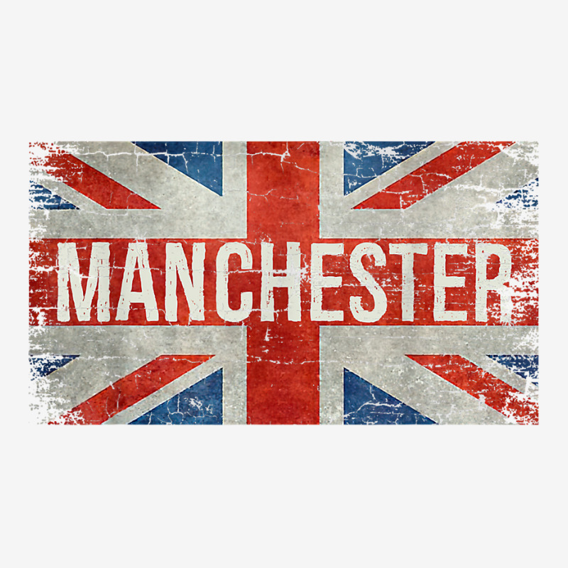 Manchester England United Kingdom British Flag Vintage T Shirt Portrait Canvas Print | Artistshot