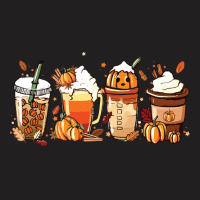 Halloween T  Shirt Fall Coffee P N G Pumpkin Spice Latte Iced Warm Coz T-shirt | Artistshot