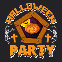 Halloween T  Shirt Funny Halloween Party Skeletons Pumpkin Frame Costu Youth Tee | Artistshot