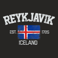 Womens Vintage Reykjavik Iceland Souvenir Gift V Neck T Shirt Ladies Fitted T-shirt | Artistshot