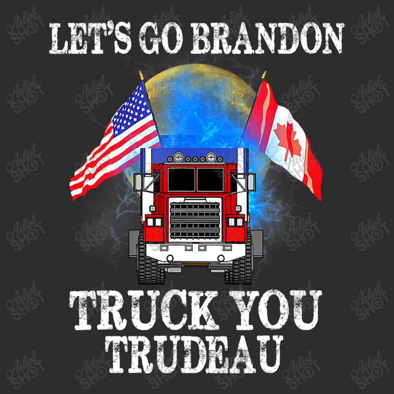 Lets Go Truck You Trudeau Usa Canada Flag Truckers 2022 Exclusive T-shirt by moonlight2270 | Artistshot