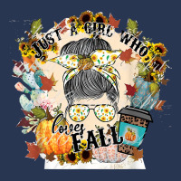 Just A Girl Who Loves Fall Autumn Season Messy Bun Vintage T Shirt Men Denim Jacket | Artistshot