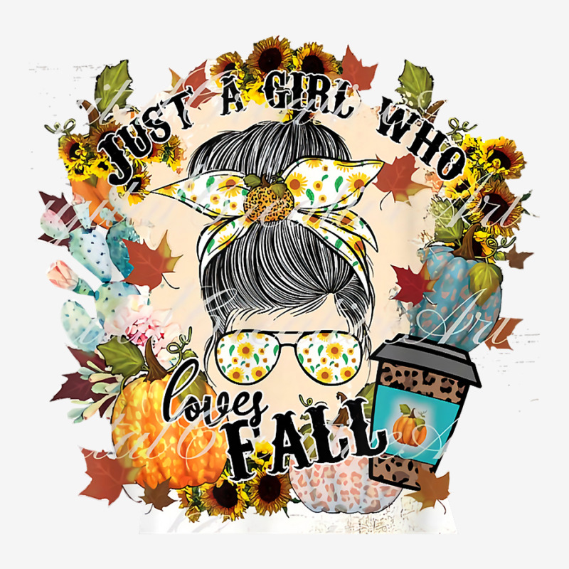 Just A Girl Who Loves Fall Autumn Season Messy Bun Vintage T Shirt Classic T-shirt by graftmshindeatw | Artistshot