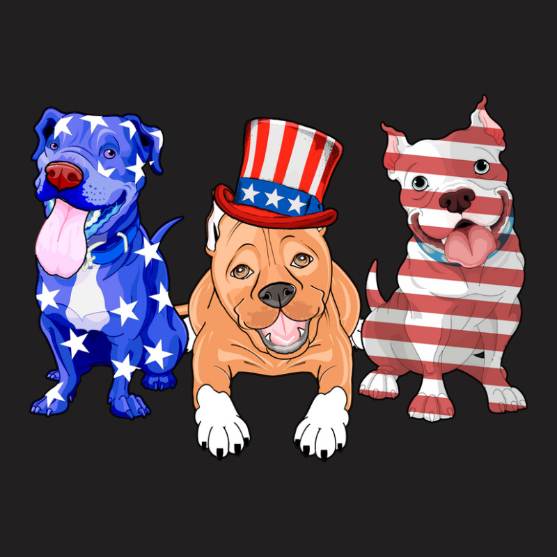 American Flag Pitbull Shirt 4 July Celebrate Funny Dog Lover T-shirt T-shirt | Artistshot