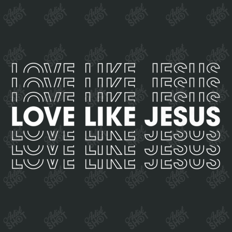 Love Like Jesus Cute Graphic Men Women Kids Christian Video Games Char Women's Triblend Scoop T-shirt by Aria-Proctor | Artistshot