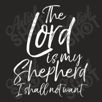 Psalm 23 Bible Gift The Lord Is My Shepherd I Shall Not Want Music Vin Ladies Fitted T-shirt | Artistshot