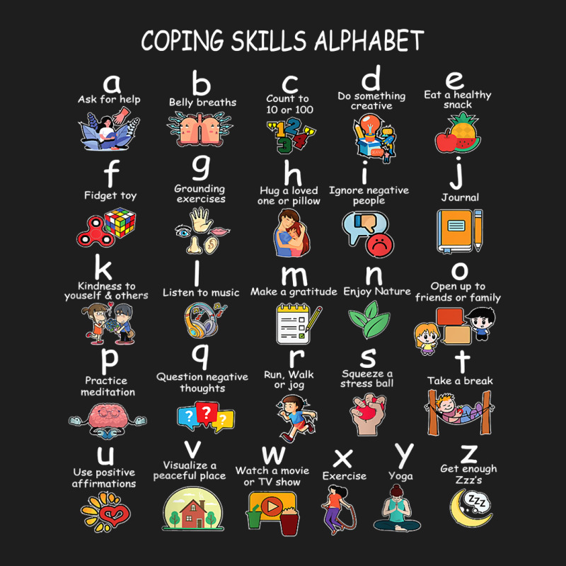 Mental Health Awareness Coping Skills Alphabet Kids Teens T Shirt Classic T-shirt | Artistshot