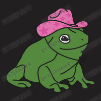 Frog With A Pink Cowboy Hat Sticker T-shirt | Artistshot