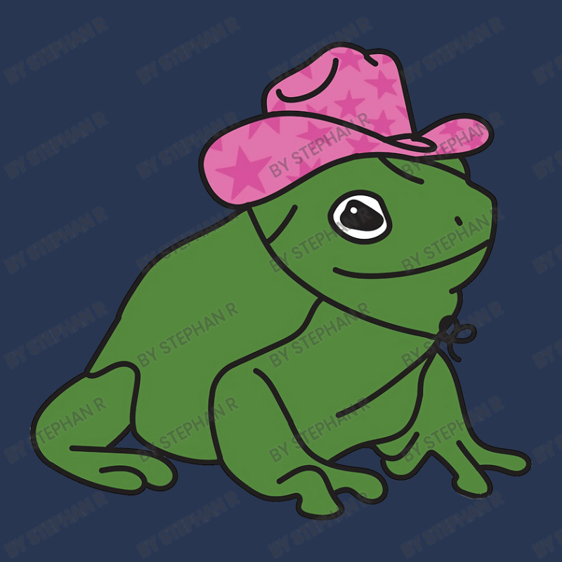 Frog With A Pink Cowboy Hat Sticker Men Denim Jacket | Artistshot