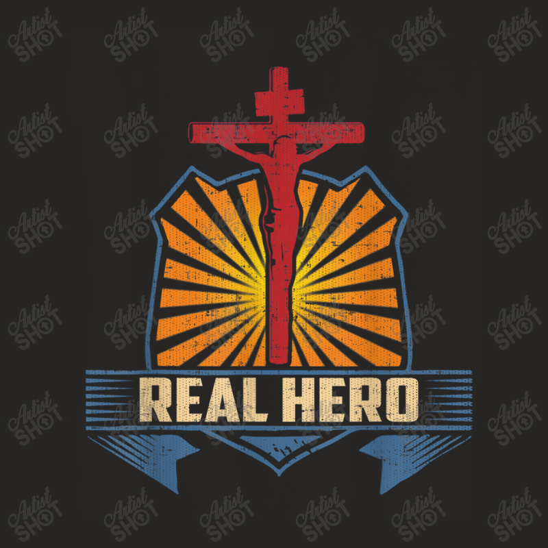 Real Hero Christian Catholic Funny Gift Ladies Fitted T-Shirt by Aria-Proctor | Artistshot