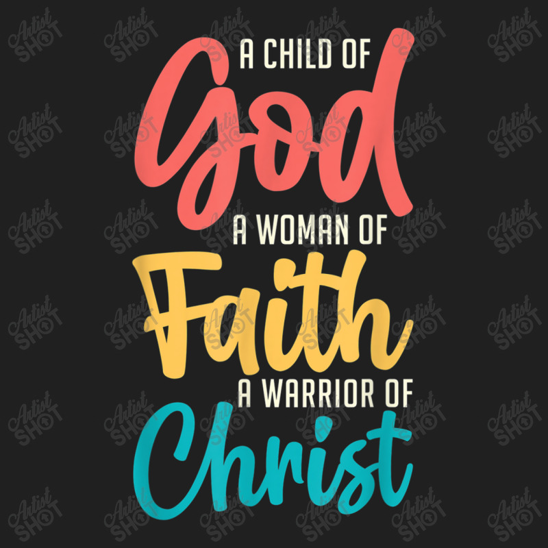 Jesus A Child Of God A Woman Of Faith A Warrior Of Christ Drawstring Bags | Artistshot