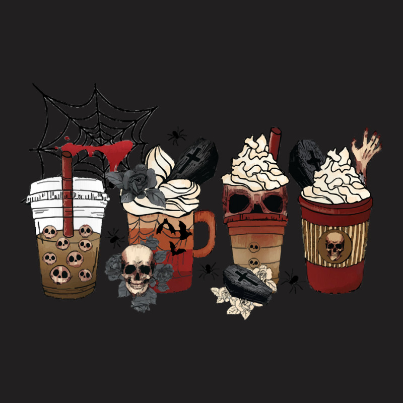 Spice Latte Iced Halloween T Shirthorror Fall Coffee Pumpkin Spice Lat T-shirt | Artistshot