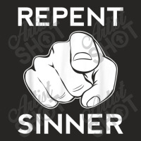 Repent Sinner Funny Christian Bible Jesus Lord Savior Reject Vintage R Ladies Fitted T-shirt | Artistshot