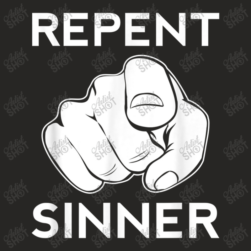 Repent Sinner Funny Christian Bible Jesus Lord Savior Reject Vintage R Ladies Fitted T-Shirt by Aria-Proctor | Artistshot