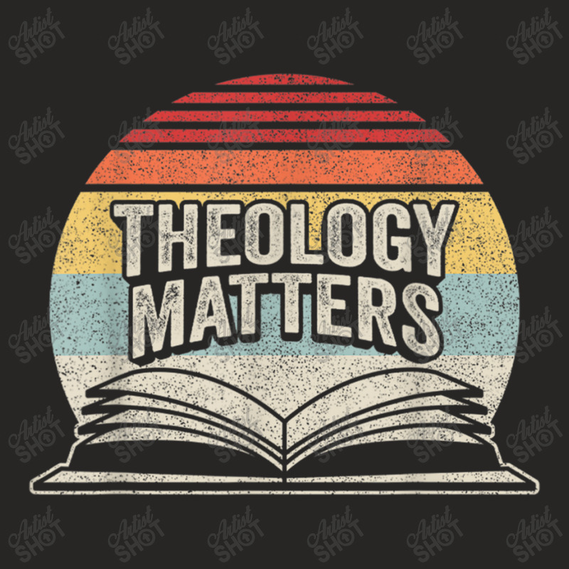 Retro Vintage Theology Matters Reformed Christian Characters Video Gam Ladies Fitted T-Shirt by Aria-Proctor | Artistshot