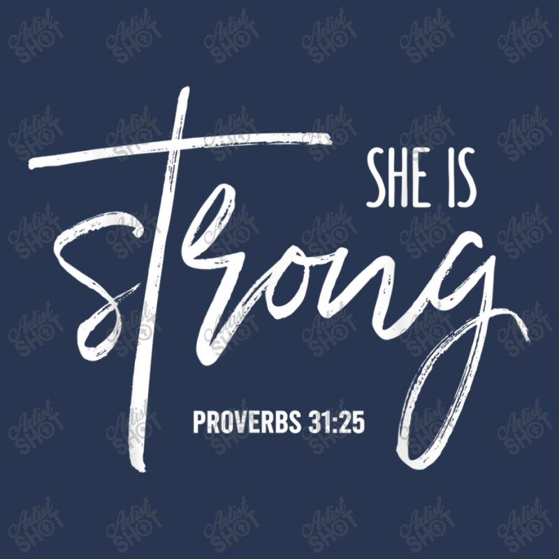 She Is Strong Shirt Proverbs 3125 Bible Verse Christian Funny Gifts Ladies Denim Jacket by Aria-Proctor | Artistshot