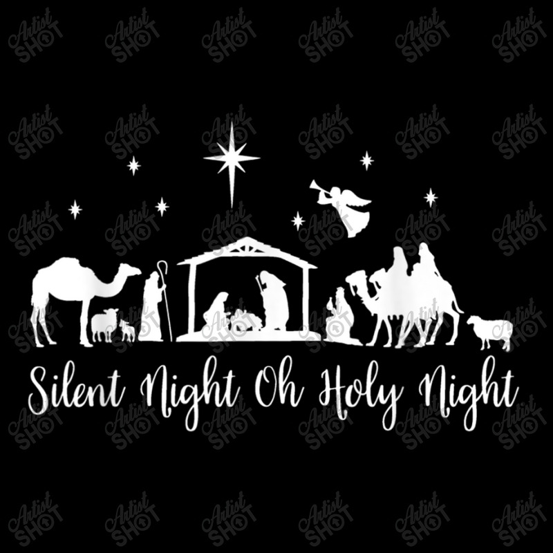 Silent Night Holy Night Nativity Religious Christmas Animations Charac Women's V-Neck T-Shirt by Aria-Proctor | Artistshot