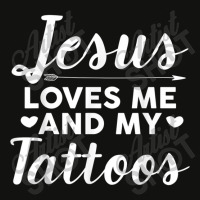 Jesus Loves Me And My Tattoos Christianity Body Ink Gift Scorecard Crop Tee | Artistshot