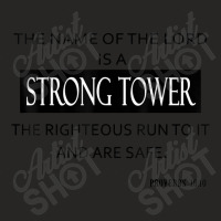 The Name Of The Lord Is A Strong Tower Bible Scripture Funny Gift Ladies Fitted T-shirt | Artistshot